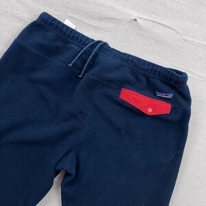 Patagonia Synchilla Fleece Pants Mens Large Navy Blue Red Trim Joggers 22690